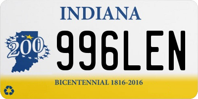 IN license plate 996LEN