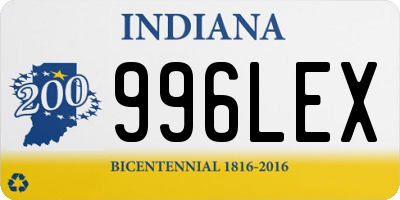 IN license plate 996LEX