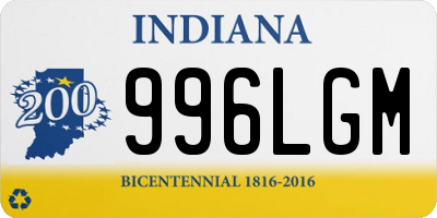 IN license plate 996LGM