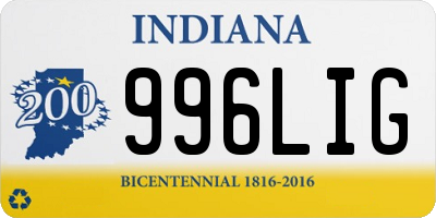 IN license plate 996LIG