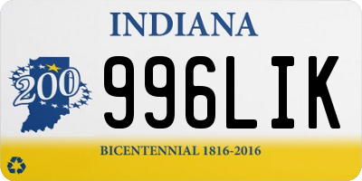 IN license plate 996LIK