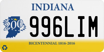 IN license plate 996LIM