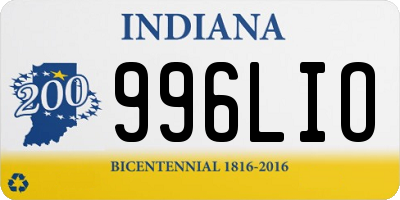 IN license plate 996LIO