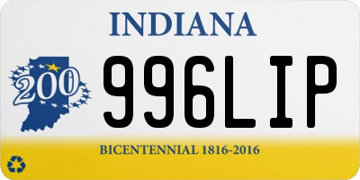 IN license plate 996LIP