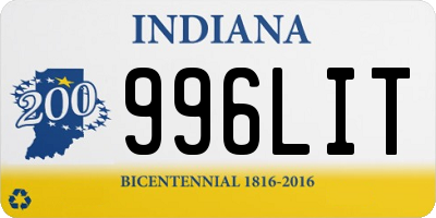 IN license plate 996LIT