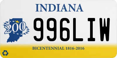 IN license plate 996LIW