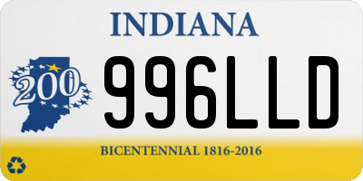 IN license plate 996LLD