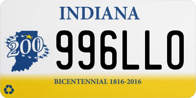 IN license plate 996LLO