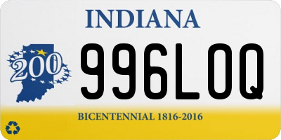 IN license plate 996LOQ