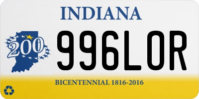 IN license plate 996LOR
