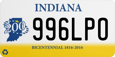 IN license plate 996LPO