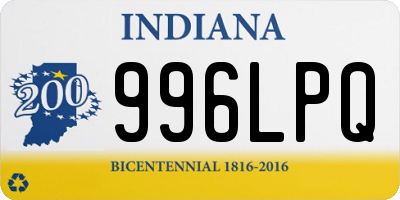 IN license plate 996LPQ