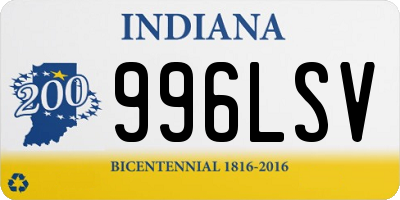 IN license plate 996LSV