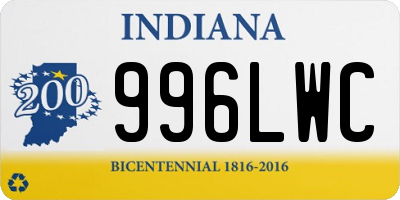 IN license plate 996LWC