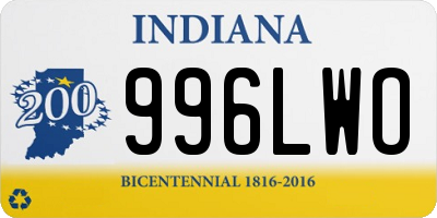 IN license plate 996LWO