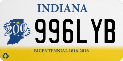 IN license plate 996LYB