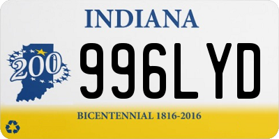 IN license plate 996LYD