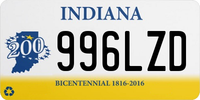IN license plate 996LZD