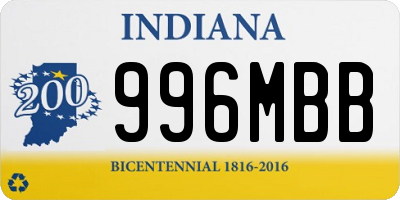 IN license plate 996MBB