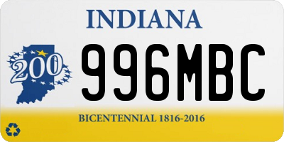 IN license plate 996MBC