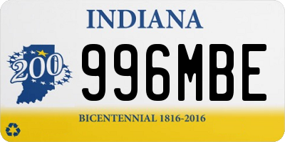 IN license plate 996MBE