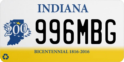 IN license plate 996MBG