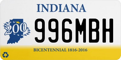 IN license plate 996MBH