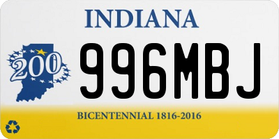 IN license plate 996MBJ