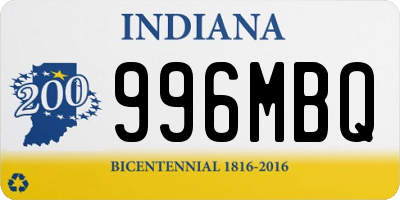 IN license plate 996MBQ