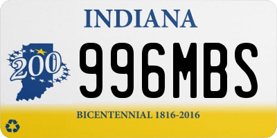 IN license plate 996MBS