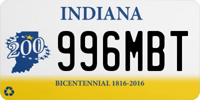 IN license plate 996MBT