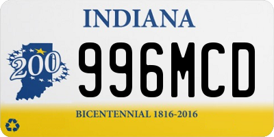 IN license plate 996MCD