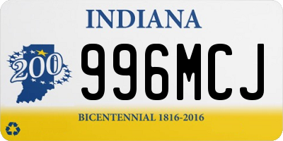 IN license plate 996MCJ