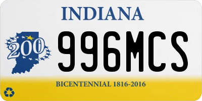 IN license plate 996MCS