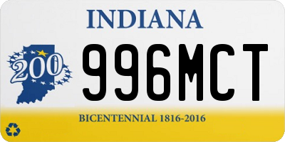 IN license plate 996MCT