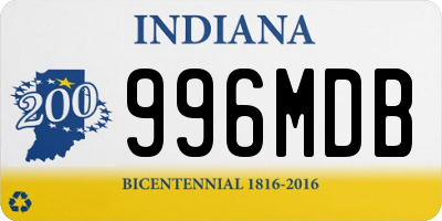 IN license plate 996MDB