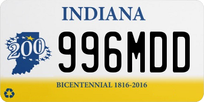 IN license plate 996MDD