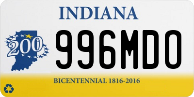 IN license plate 996MDO