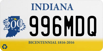 IN license plate 996MDQ
