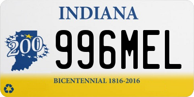 IN license plate 996MEL