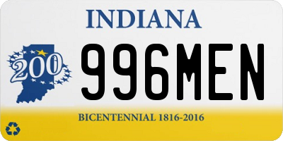 IN license plate 996MEN