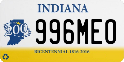 IN license plate 996MEO