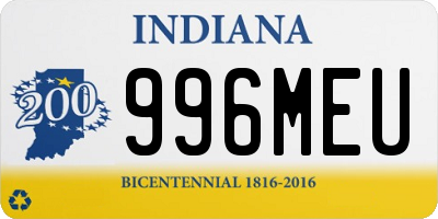 IN license plate 996MEU