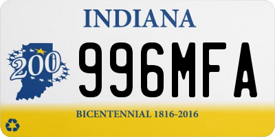 IN license plate 996MFA