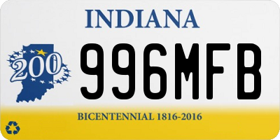 IN license plate 996MFB