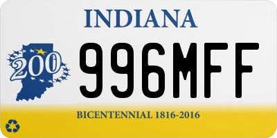 IN license plate 996MFF