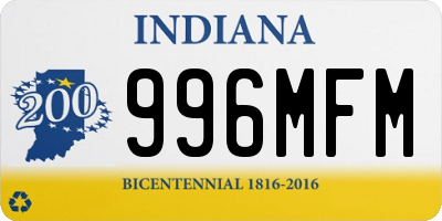 IN license plate 996MFM