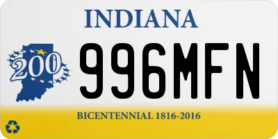 IN license plate 996MFN