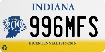 IN license plate 996MFS