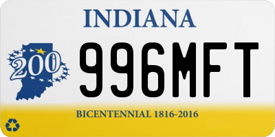 IN license plate 996MFT